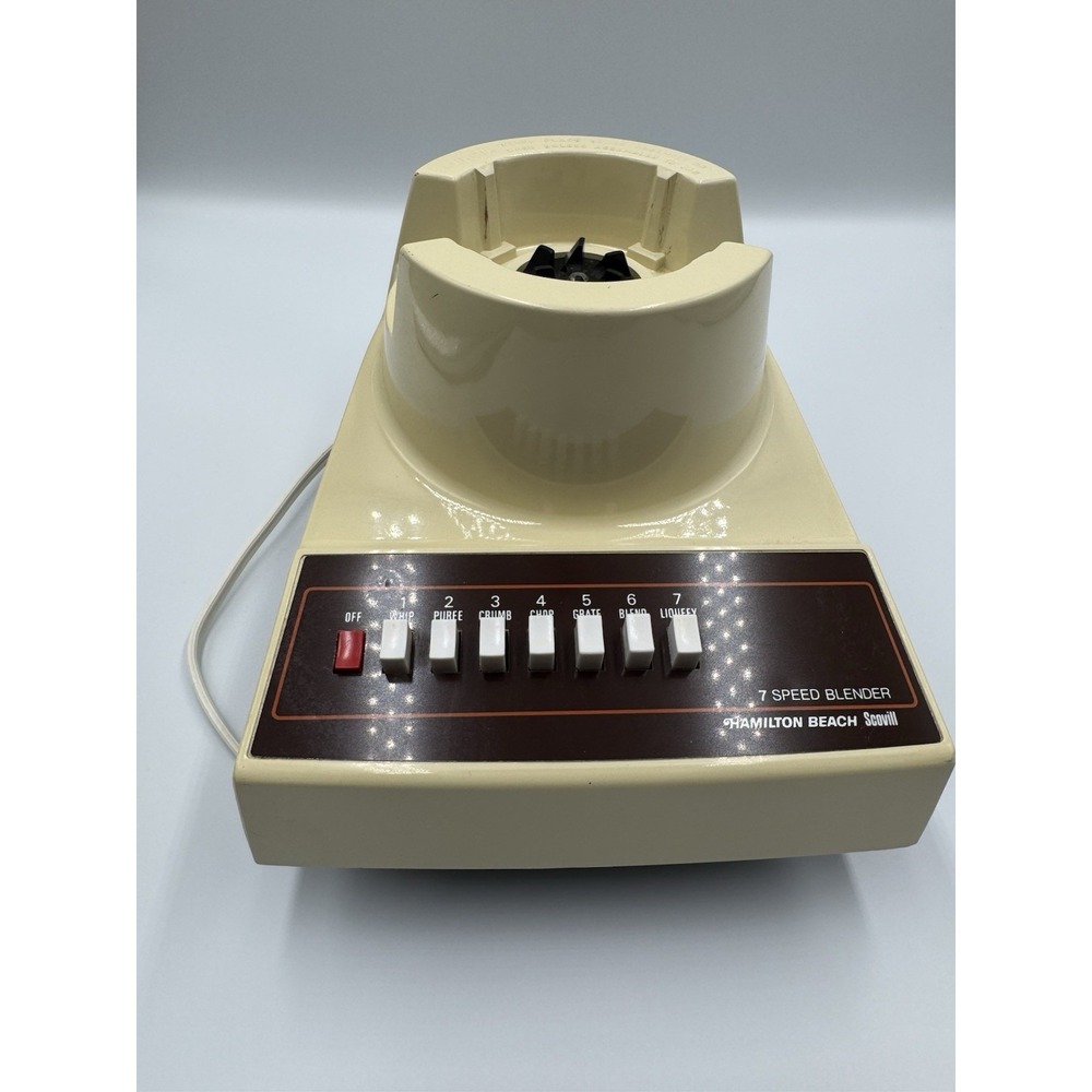 Vintage 1970s Hamilton Beach Scovill Blender 7 Speed Base Works 600-1